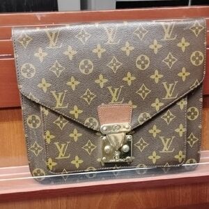 Louis Vuitton Brown and Gold Monogram Pouch